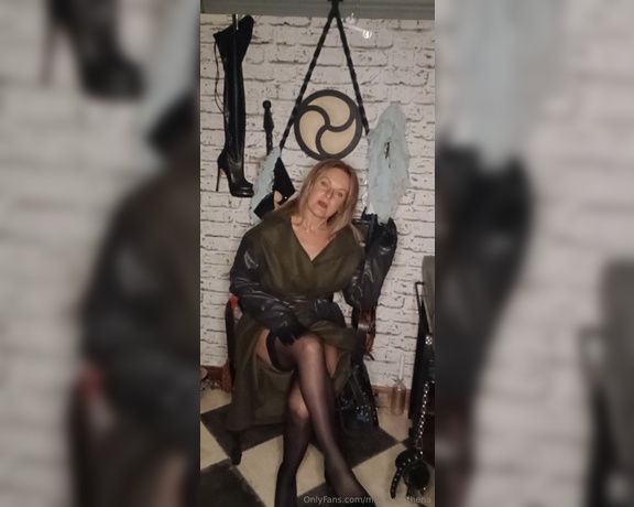 Mistress Athena aka mistressathena OnlyFans - Nylon Fetish POV What are these beautiful nylons underneath my trench coat Would you like