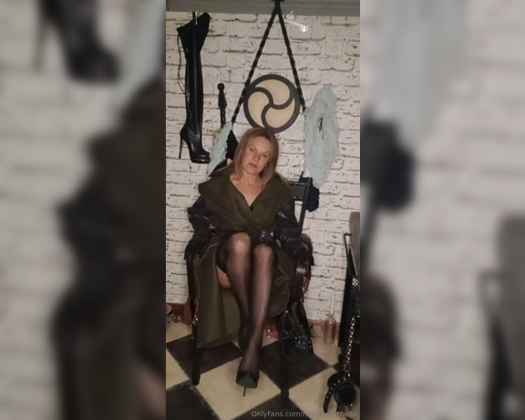 Mistress Athena aka mistressathena OnlyFans - Nylon Fetish POV What are these beautiful nylons underneath my trench coat Would you like