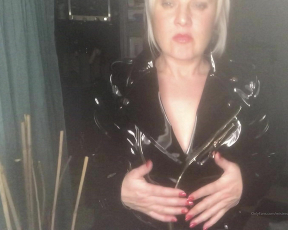 Mistress Athena aka mistressathena OnlyFans - Listen to the sound of my shiny jacket and shiny skirt, whilst I run my hands