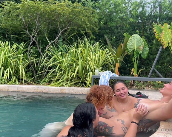 Camrynn Brooke aka xxginger_fetish OnlyFans - Almost an entire 30 mins of BTS Poolside GGGG Orgy action!! @nat bk vip of course started it,