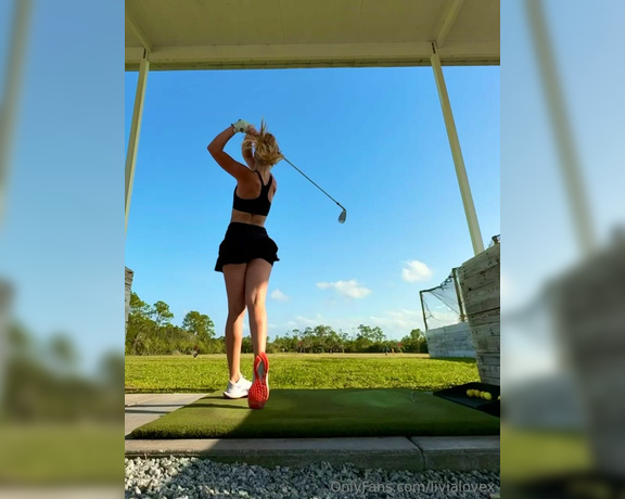 Livia Love aka livialovex OnlyFans - Let’s go golfing let me know if I should do this without shoes