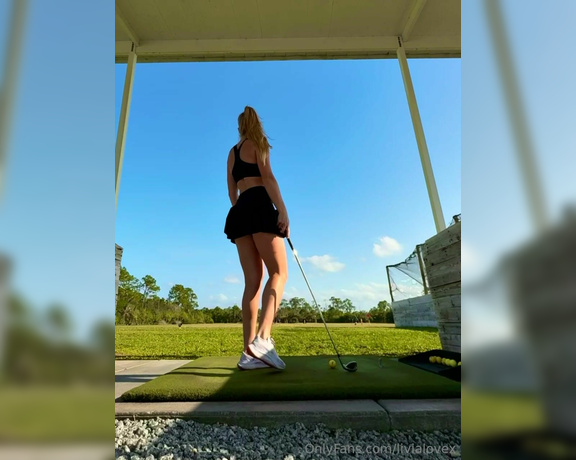 Livia Love aka livialovex OnlyFans - Let’s go golfing let me know if I should do this without shoes