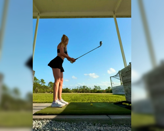 Livia Love aka livialovex OnlyFans - Let’s go golfing let me know if I should do this without shoes