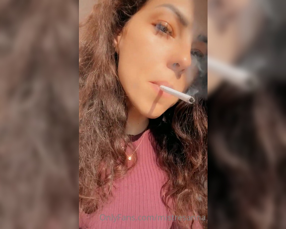 Mistress Anna aka mistresanna OnlyFans - Smoking a cigarette while you are licking my dirty feet clean