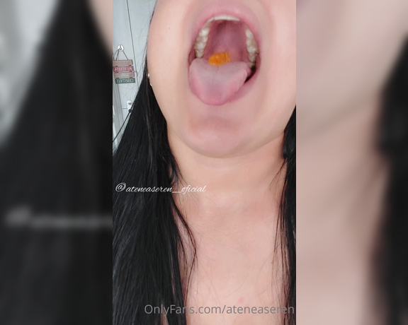 Atenea Seren aka ateneaseren OnlyFans Video - oh yum squash a little gummy bear and spit it out swallowing it