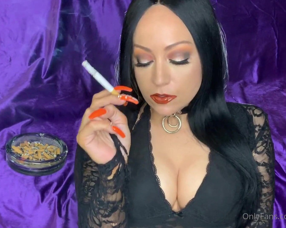 Britteni Bank aka bbankfetish OnlyFans - Chain smoking 2 Newport 100s giving dark side dirty talk with black hair Hardcore smoking fetish