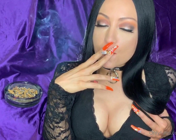 Britteni Bank aka bbankfetish OnlyFans - Chain smoking 2 Newport 100s giving dark side dirty talk with black hair Hardcore smoking fetish