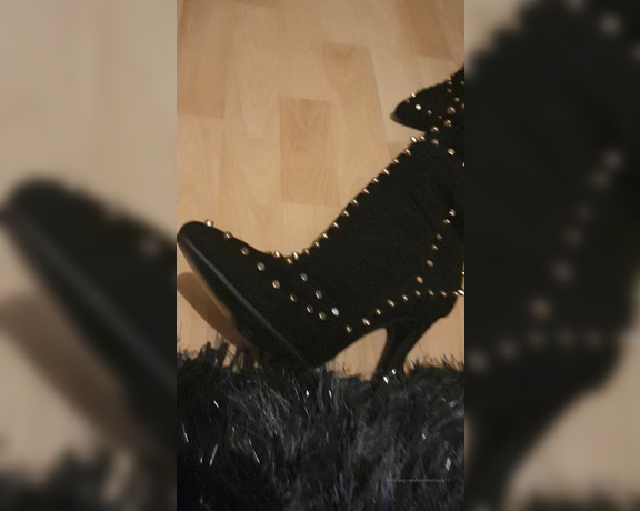 Miss Laura aka mistresslaura11 OnlyFans - Clip  boots! My thigh high, studded boots make you so fucking weak dont they You