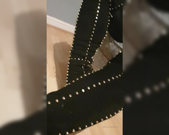 Miss Laura aka mistresslaura11 OnlyFans - Clip  boots! My thigh high, studded boots make you so fucking weak dont they You