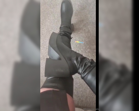 Miss Laura aka mistresslaura11 OnlyFans - Full clip  Boot tease do you have a little thing for boots Thigh high