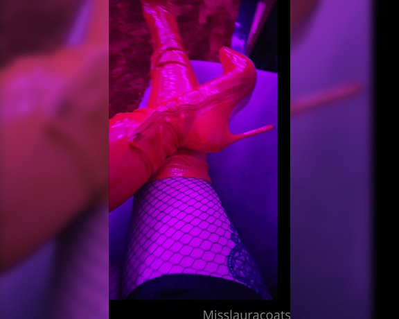 Miss Laura aka mistresslaura11 OnlyFans - My red thigh high boots teamed with fishnets and a mini skirt Alwaya a winner