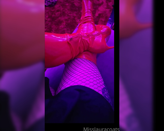 Miss Laura aka mistresslaura11 OnlyFans - My red thigh high boots teamed with fishnets and a mini skirt Alwaya a winner