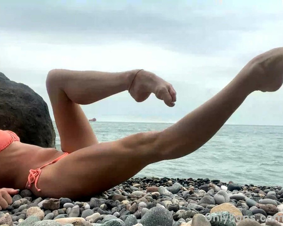 Swan Feet aka swanfee OnlyFans - On the beach in swimsuit View from all of sides Enjoy!