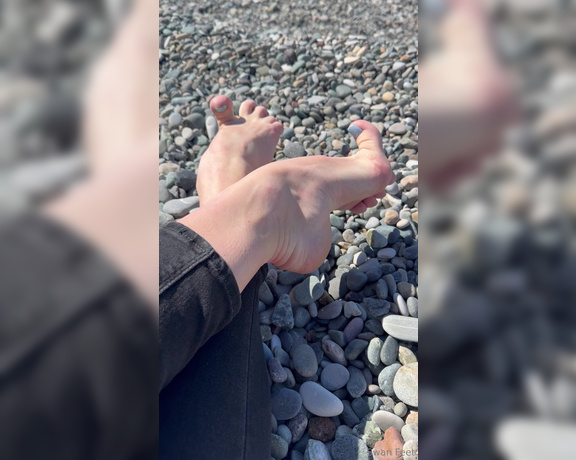 Swan Feet aka swanfee OnlyFans - Sweet feet on the stone beach