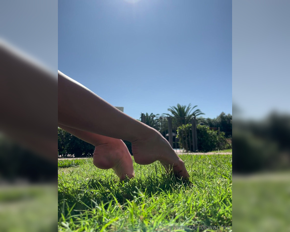 Swan Feet aka swanfee OnlyFans - Close up feet movement on the grass