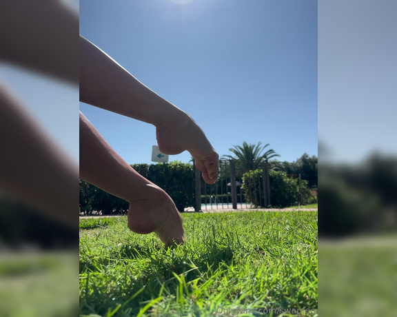 Swan Feet aka swanfee OnlyFans - Close up feet movement on the grass