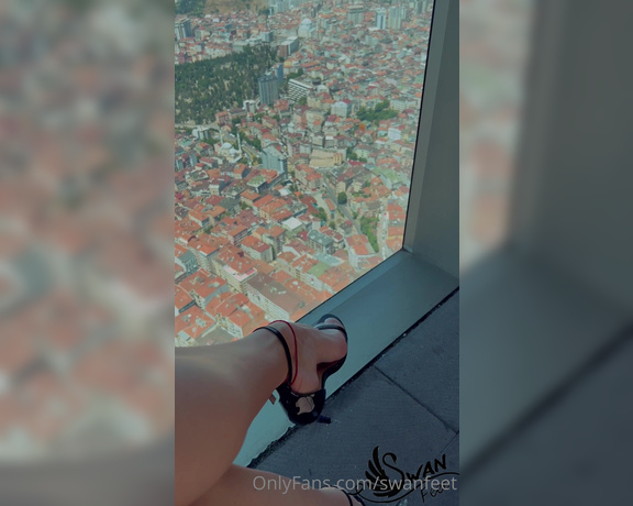 Swan Feet aka swanfee OnlyFans - High arched feet in high heels close up Beautiful view from the sky Crossed legs and