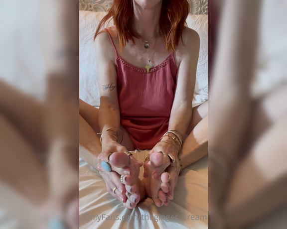 TheGingerDream aka theginger_dream OnlyFans - A little foot play and at the last second, topless the full 4 min vid available