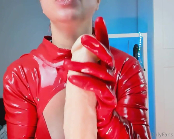 Ella Kross aka Ellakross OnlyFans - JOI red latex catsuit red latex gloves #FemDom #latex #joi #catsuit #POV #Gloves