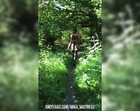 Mika Katana aka Mistress_mika OnlyFans - Perfect day to take my #sub out for a walk in the woods