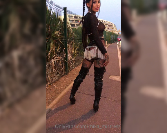Mika Katana aka Mistress_mika OnlyFans - Walking the streets of cap de agde, I’ve even taken the police officers cuffs tonight To make sur 1
