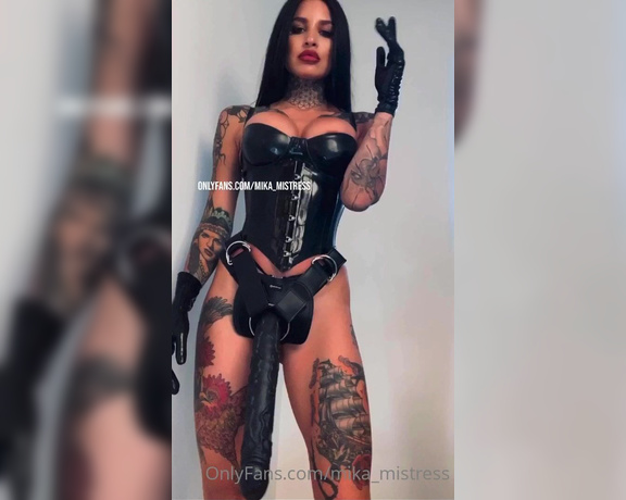 Mika Katana aka Mistress_mika OnlyFans - Latex BBC uniform Who will be the greediest ass slut of them all 1