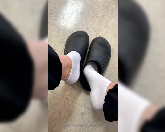 Goddess Lauren aka laurenamber OnlyFans - Little sock tease at work my feet get SO sweaty after a long day of