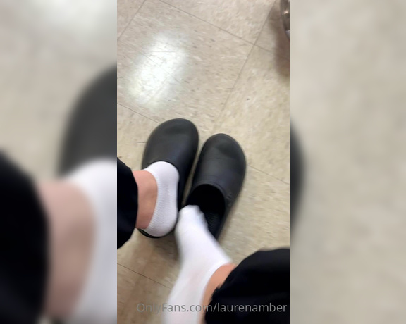 Goddess Lauren aka laurenamber OnlyFans - Little sock tease at work my feet get SO sweaty after a long day of