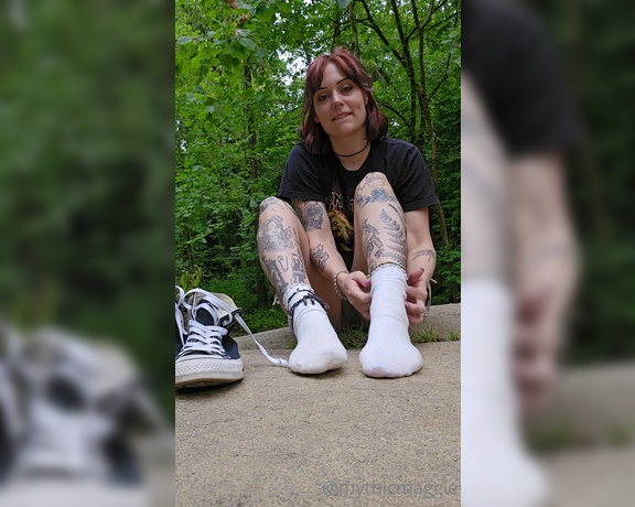 MythicMaggie aka mythicmaggie OnlyFans - This is how fast I take my shoes and socks off when you say you wanna