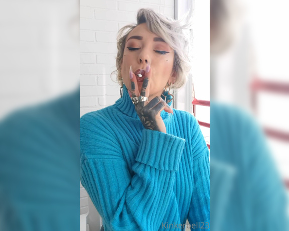 Queen Kinkerbell aka kinkerbell23 OnlyFans - Did you know I love smoking during and after a smoke This is me enjoying