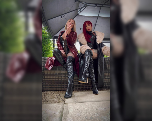 Queen Kinkerbell aka kinkerbell23 OnlyFans - Your two favourite Goddesss dressed in everything tight and shiny head to toe Enjoying our Malboro