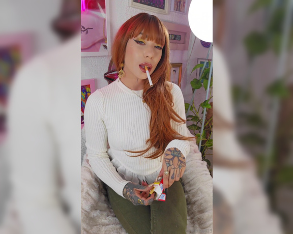 Queen Kinkerbell aka kinkerbell23 OnlyFans - Chainsmoking once again, you know how muck I fucking love it Before I head out for