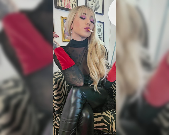 Queen Kinkerbell aka kinkerbell23 OnlyFans - So question is Whos chainsmoking with me today Heres nearly ten minutes of me doing