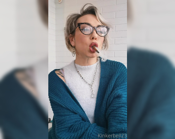 Queen Kinkerbell aka kinkerbell23 OnlyFans - Enjoying a cheeky cigarello before I head out for the day, trying to make sure you