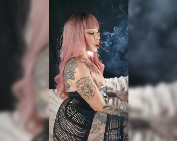 Queen Kinkerbell aka kinkerbell23 OnlyFans - Enjoying a Black Devil cigarette do you like it when I tease you Come over and