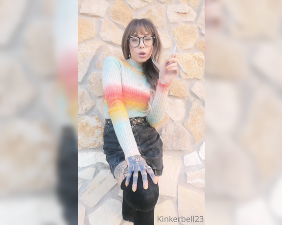 Queen Kinkerbell aka kinkerbell23 OnlyFans - Another angle of me in my cute denim skirt The weather here is beautiful at the