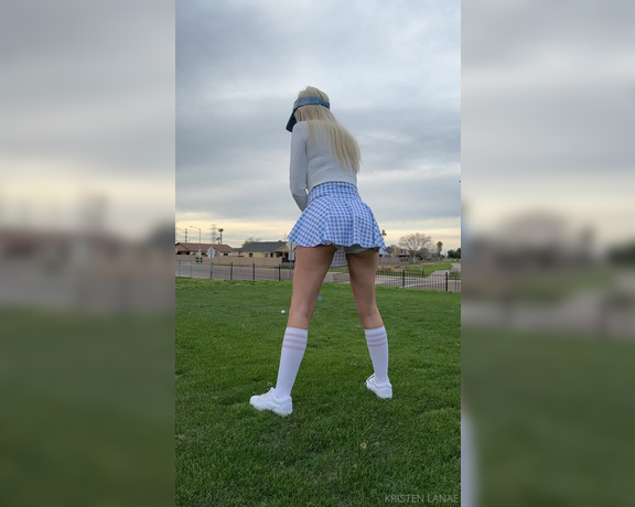 Kristen Lanae aka kristenlanae OnlyFans - Working on my swing … just kidding I actually have 0 idea what to do and