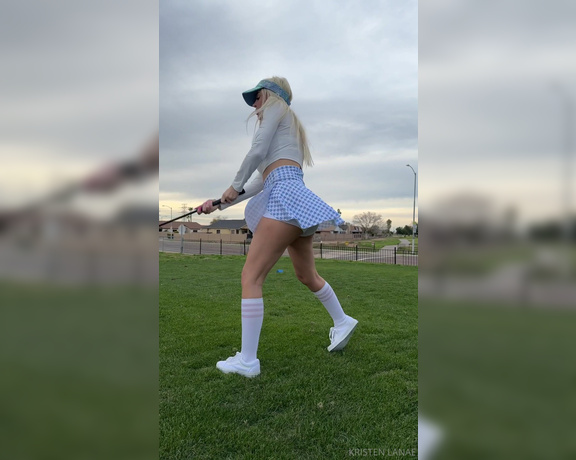 Kristen Lanae aka kristenlanae OnlyFans - Working on my swing … just kidding I actually have 0 idea what to do and