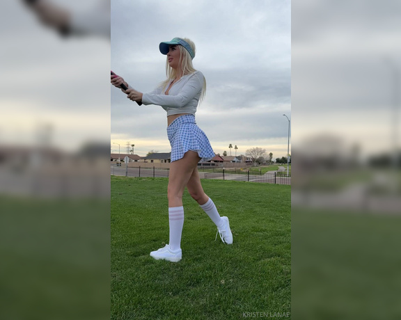 Kristen Lanae aka kristenlanae OnlyFans - Working on my swing … just kidding I actually have 0 idea what to do and