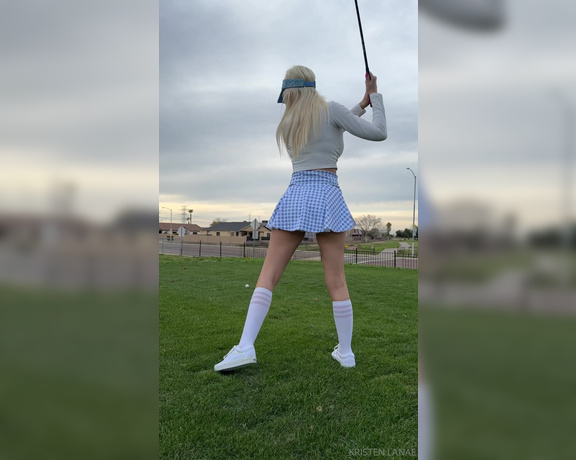 Kristen Lanae aka kristenlanae OnlyFans - Working on my swing … just kidding I actually have 0 idea what to do and