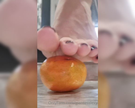 Goddes Lexy aka giantesslexy OnlyFans - I want to crush you like this mandarin! You deserve to clean my feet