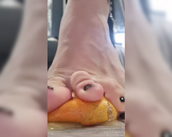 Goddes Lexy aka giantesslexy OnlyFans - I want to crush you like this mandarin! You deserve to clean my feet