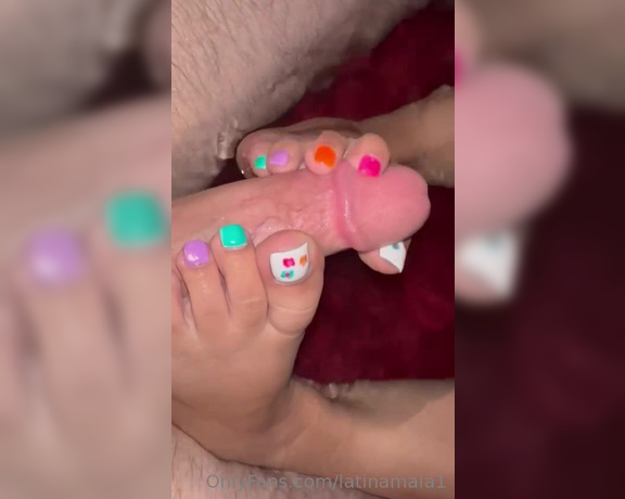 LatinaMala aka latinamala1 OnlyFans - 07-13-2023 - Sexy footjob and teasing with my toes in the bathtub