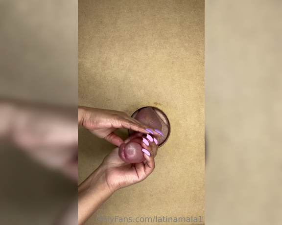 LatinaMala aka latinamala1 OnlyFans - 08-24-2023 - Lavender nails gloryhole milking alternate angle