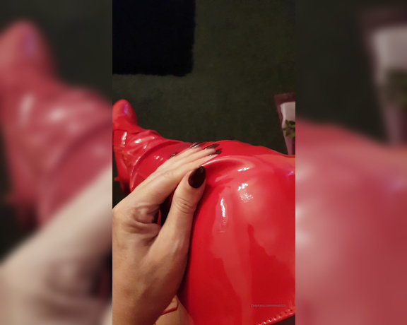 Miss B aka missb52s OnlyFans - 12-06-2019 - Worship my red pvc boots slave