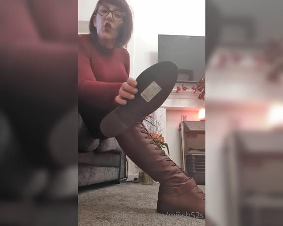 Miss B aka missb52s OnlyFans - 12-21-2021 - My little boot sluts need to lick the sticker off the sole