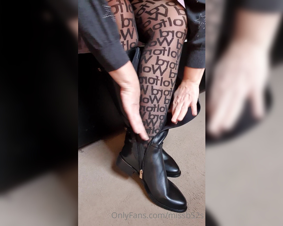 Miss B aka missb52s OnlyFans - 12-26-2021 - New tight leather boots for my good little stepson to worship as well as my nylons