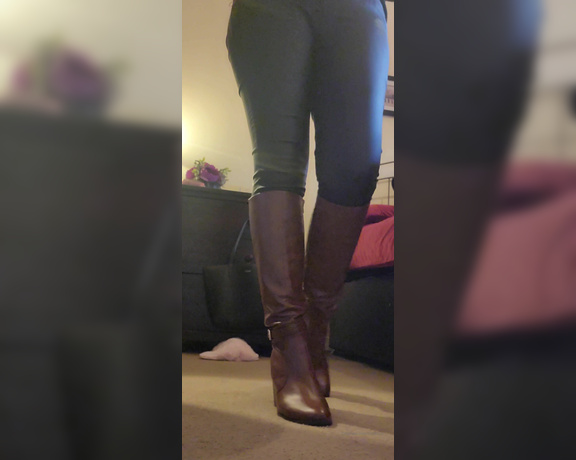 Miss B aka missb52s OnlyFans - 12-30-2022 - Tan boots Tan gloves Worship them