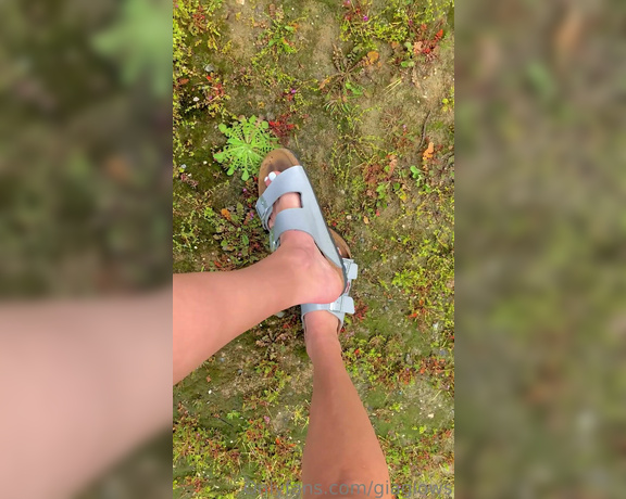 Gia Hottest aka giaglows OnlyFans - 03-30-2023 - Birk play after a rain! I’m wearing my newer Grey Patent Leather Arizona’s here My feet