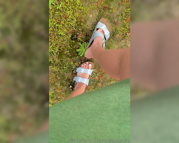 Gia Hottest aka giaglows OnlyFans - 03-30-2023 - Birk play after a rain! I’m wearing my newer Grey Patent Leather Arizona’s here My feet